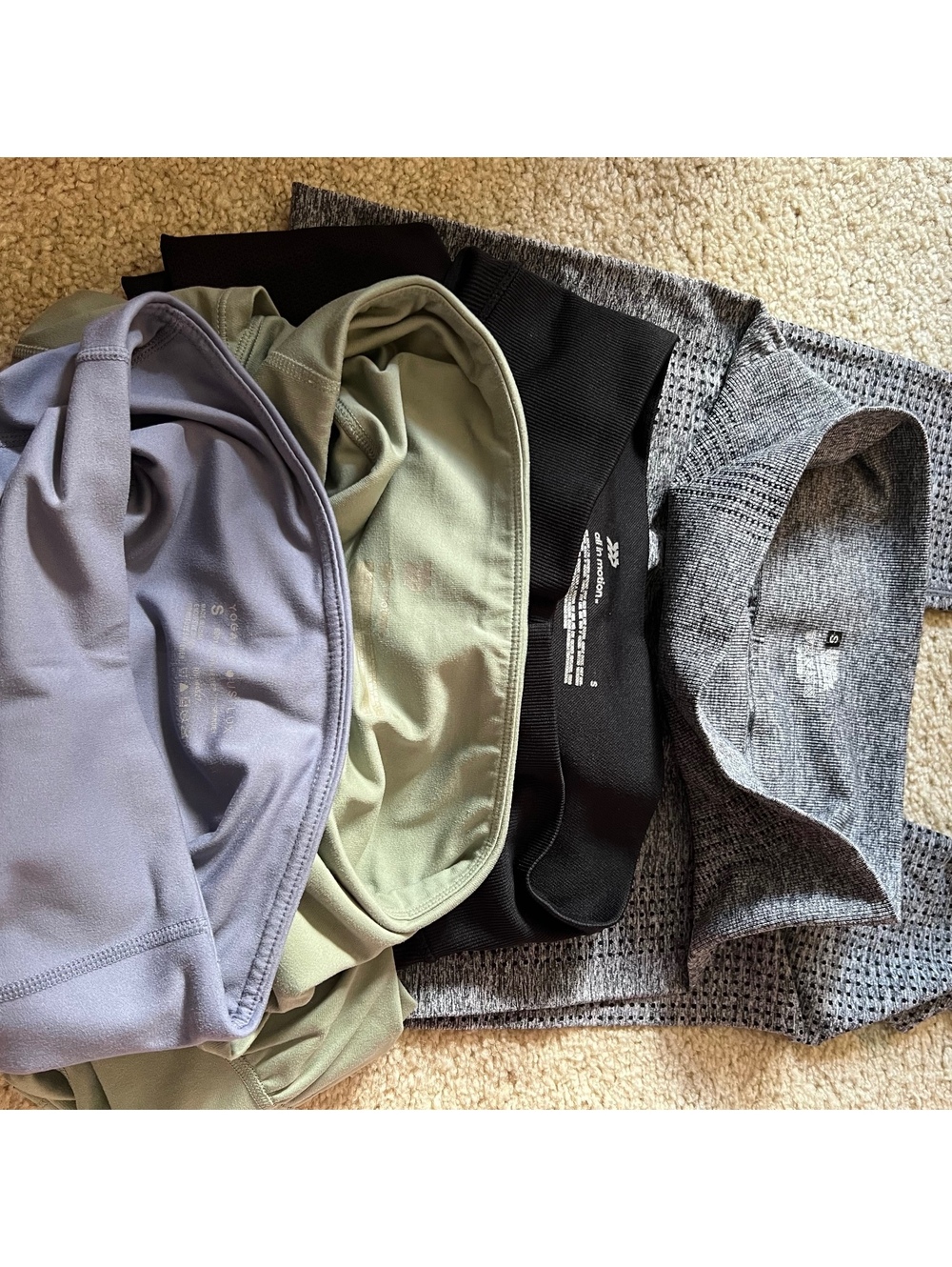 Workout Leggings Bundle - Gray, Black, Sage, and Perriwinkle Size Small - Picture 3 of 5